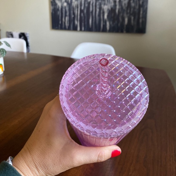 Starbucks Xmas Iridescent Pink Disco Grid Tumbler - Picture 4 of 5